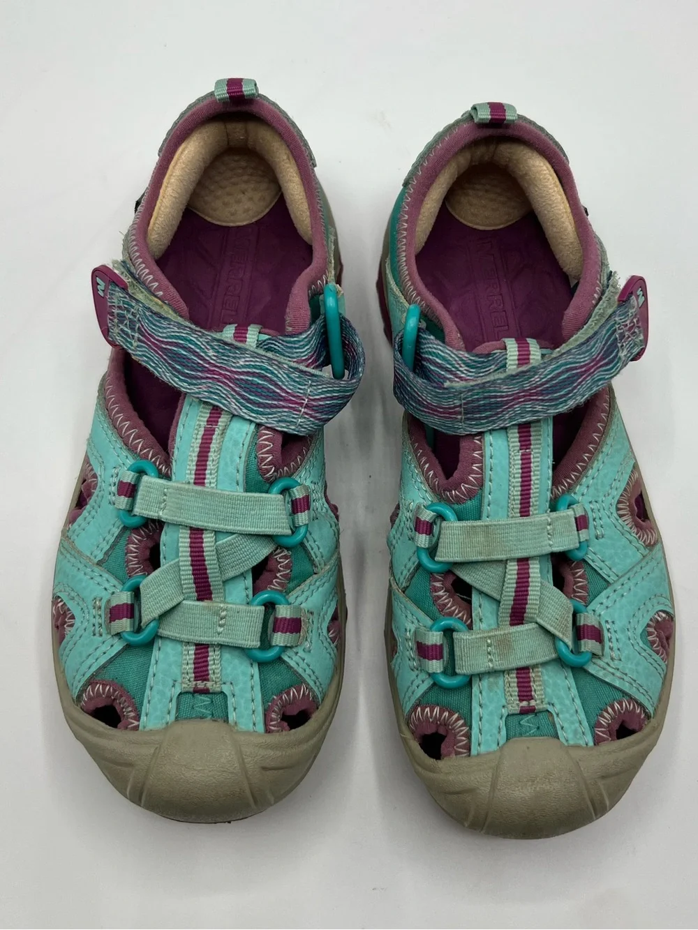 Merrell Kids' Teal and Purple Closed-Toe Outdoor Sandals